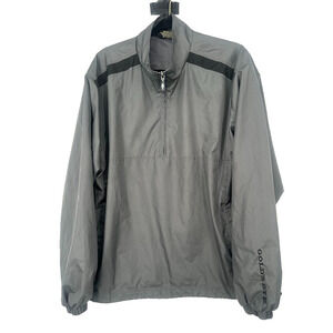 Vintage Gold's Gym Jacket Pullover Hooded Windbreaker Mens Medium Grey Black Y2K